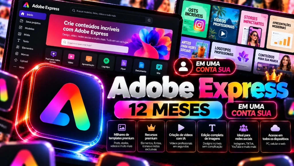 Adobe Express Premium 12 Meses - Link de Ativação