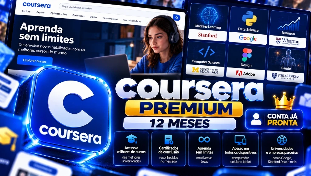Coursera Premium 12 Meses - Conta 100% Privada