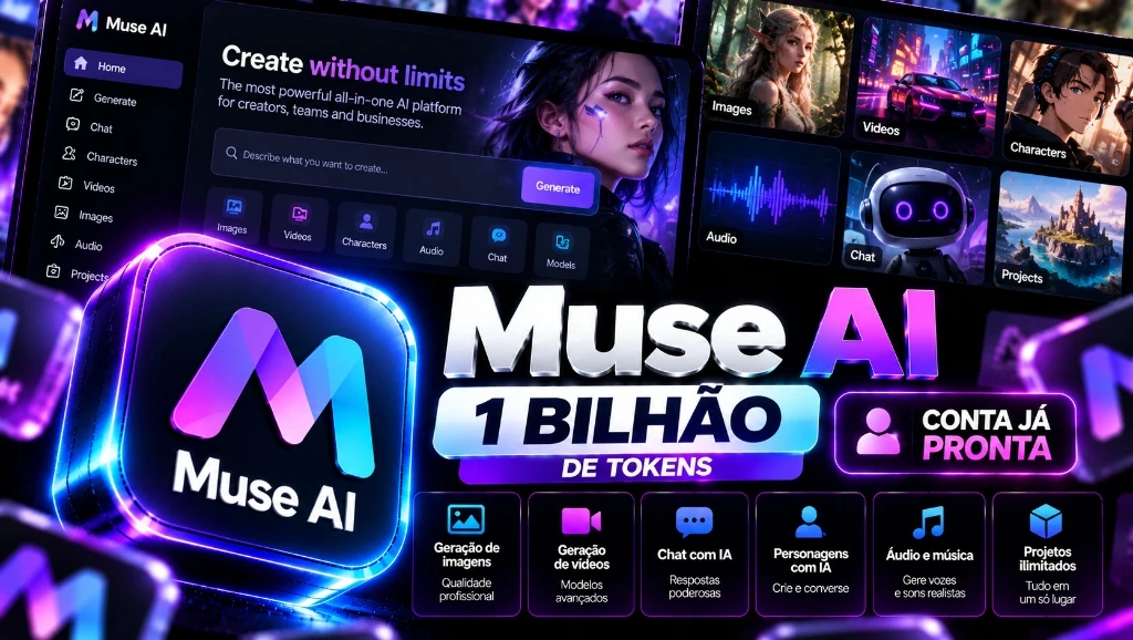 Muse AI 1 Bilhão de Tokens - Conta 100% Privada