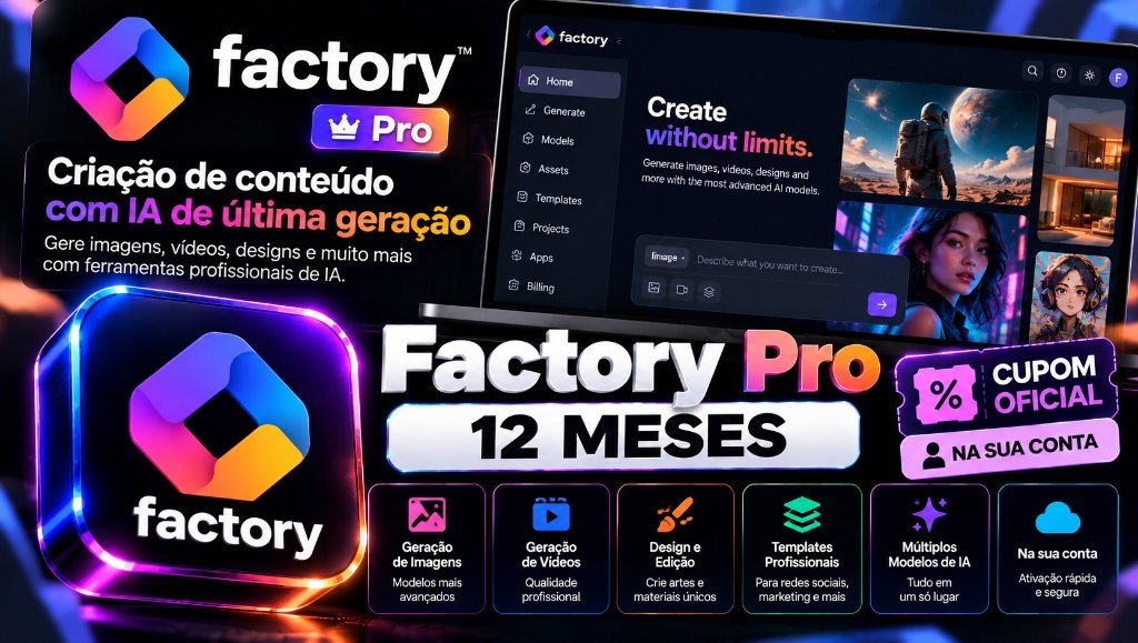 Factory Pro 12 Meses - Cupom Oficial