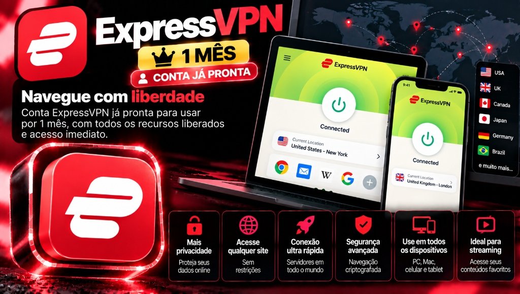 ExpressVPN 1 Mês - Conta 100% Privada