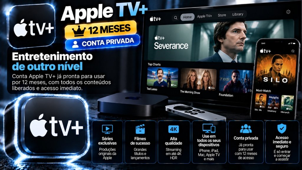 Apple TV+ 12 Meses - Conta 100% Privada