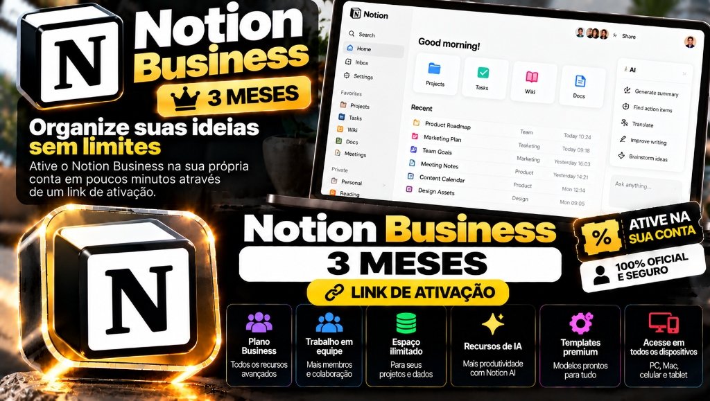 Notion Business 3 Meses - Link de Ativação