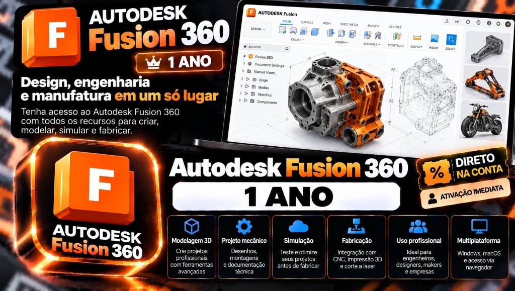 Autodesk Fusion 360 12 Meses - Link de Ativação