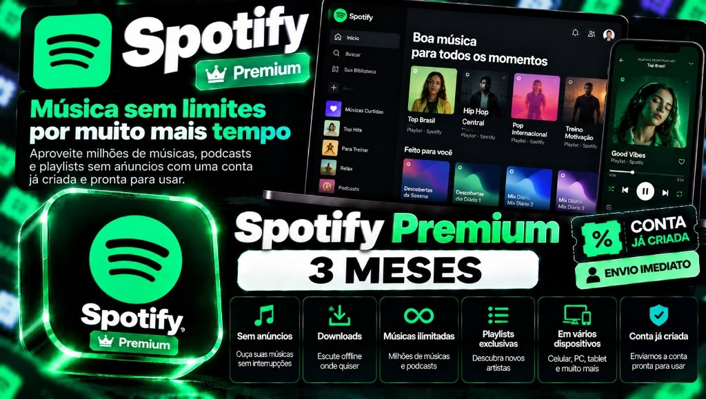Spotify Premium 3 Meses - Conta 100% Privada