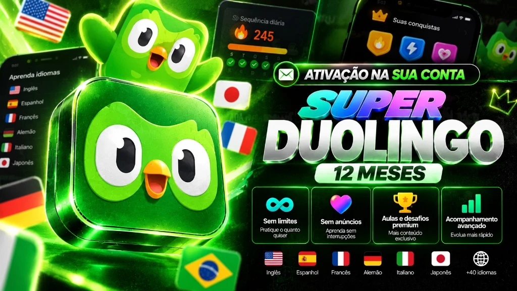 Super Duolingo 12 Meses - Link de Ativação