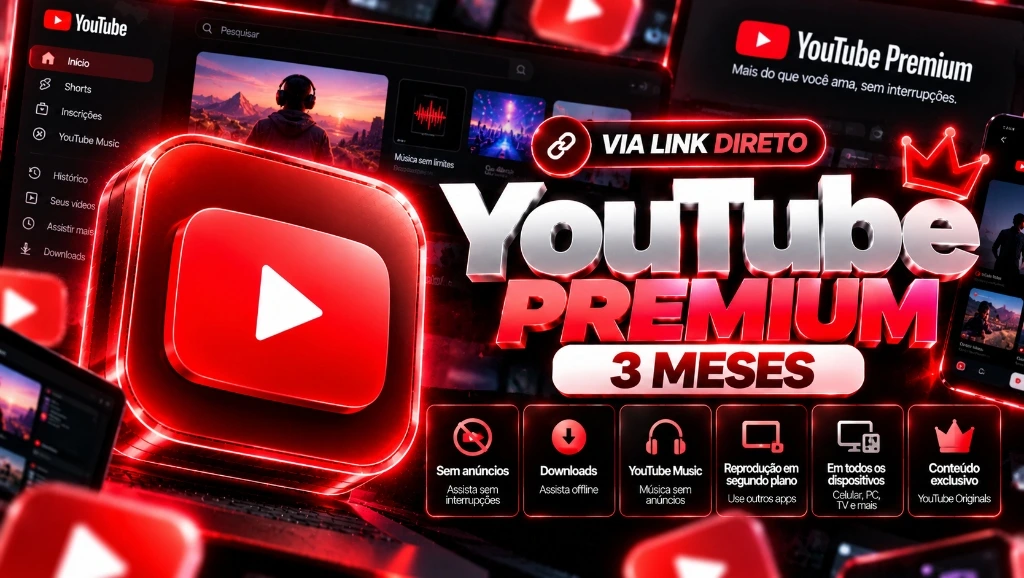 YouTube Premium 3 Meses - Link de Ativação